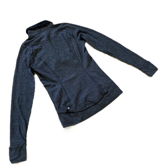Lululemon Think Fast Pullover Running Shirt Long Sleeve Grey Herringbone Size 8 - Picture 7 of 8